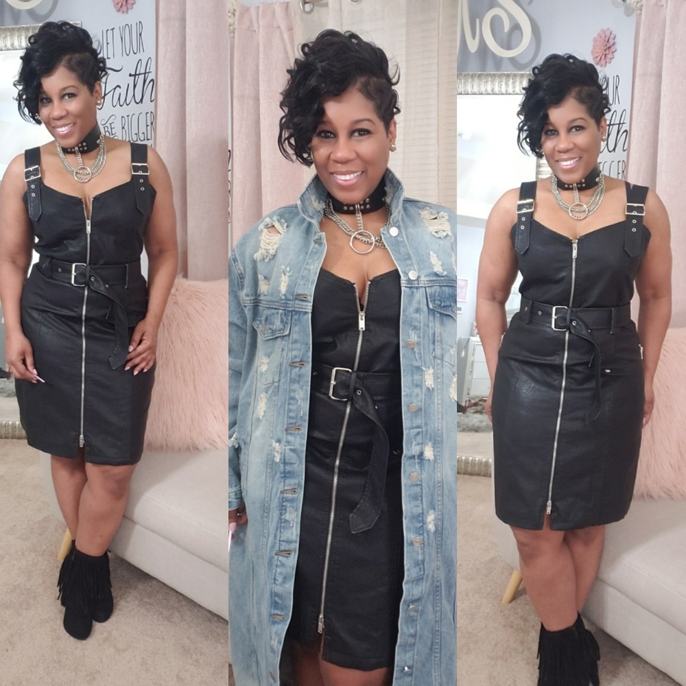 Faux Leather Dress